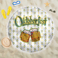 Oktoberfest Beach Blanket with Oktoberfest Beer Mug Illustration White Diamond - Wonder Print Shop
