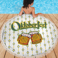 Oktoberfest Beach Blanket with Oktoberfest Beer Mug Illustration White Diamond - Wonder Print Shop