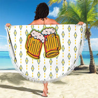 Oktoberfest Beach Blanket with Oktoberfest Beer Mug Illustration White Diamond - Wonder Print Shop
