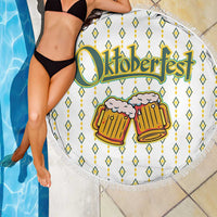 Oktoberfest Beach Blanket with Oktoberfest Beer Mug Illustration White Diamond - Wonder Print Shop