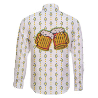 Oktoberfest Family Matching Off The Shoulder Long Sleeve Dress and Hawaiian Shirt with Oktoberfest Beer Mug Illustration White Diamond - Wonder Print Shop