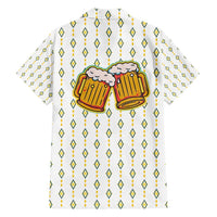 Oktoberfest Family Matching Off Shoulder Short Dress and Hawaiian Shirt with Oktoberfest Beer Mug Illustration White Diamond - Wonder Print Shop