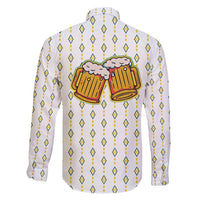 Oktoberfest Family Matching Off Shoulder Short Dress and Hawaiian Shirt with Oktoberfest Beer Mug Illustration White Diamond - Wonder Print Shop