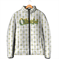 Oktoberfest Padded Jacket with Oktoberfest Beer Mug Illustration White Diamond - Wonder Print Shop