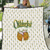 Oktoberfest Quilt with Oktoberfest Beer Mug Illustration White Diamond - Wonder Print Shop