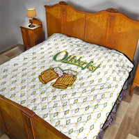 Oktoberfest Quilt with Oktoberfest Beer Mug Illustration White Diamond - Wonder Print Shop