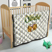Oktoberfest Quilt with Oktoberfest Beer Mug Illustration White Diamond - Wonder Print Shop
