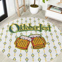 Oktoberfest Round Carpet with Oktoberfest Beer Mug Illustration White Diamond - Wonder Print Shop