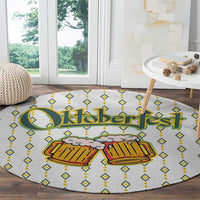 Oktoberfest Round Carpet with Oktoberfest Beer Mug Illustration White Diamond - Wonder Print Shop