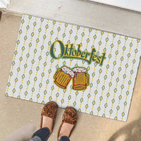 Oktoberfest Rubber Doormat with Oktoberfest Beer Mug Illustration White Diamond - Wonder Print Shop