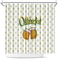 Oktoberfest Shower Curtain with Oktoberfest Beer Mug Illustration White Diamond - Wonder Print Shop