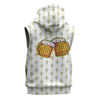 Oktoberfest Sleeveless Zip Hoodie with Oktoberfest Beer Mug Illustration White Diamond - Wonder Print Shop