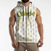 Oktoberfest Sleeveless Zip Hoodie with Oktoberfest Beer Mug Illustration White Diamond - Wonder Print Shop