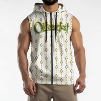 Oktoberfest Sleeveless Zip Hoodie with Oktoberfest Beer Mug Illustration White Diamond - Wonder Print Shop