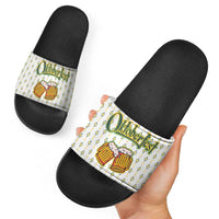 Oktoberfest Slide Sandals with Oktoberfest Beer Mug Illustration White Diamond - Wonder Print Shop