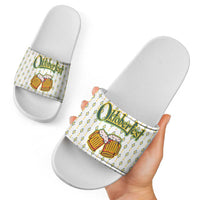 Oktoberfest Slide Sandals with Oktoberfest Beer Mug Illustration White Diamond - Wonder Print Shop