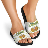 Oktoberfest Slide Sandals with Oktoberfest Beer Mug Illustration White Diamond - Wonder Print Shop