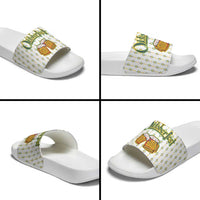 Oktoberfest Slide Sandals with Oktoberfest Beer Mug Illustration White Diamond - Wonder Print Shop