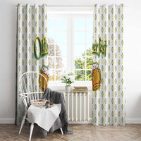 Oktoberfest Window Curtain with Oktoberfest Beer Mug Illustration White Diamond - Wonder Print Shop