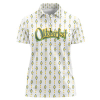Oktoberfest Women Polo Shirt with Oktoberfest Beer Mug Illustration White Diamond - Wonder Print Shop