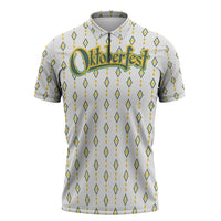 Oktoberfest Zipper Polo Shirt with Oktoberfest Beer Mug Illustration White Diamond - Wonder Print Shop