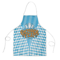 Oktoberfest Apron with Beer Glass Illustration Blue White Diamond - Wonder Print Shop