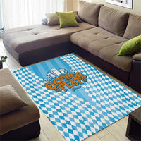 Oktoberfest Area Rug with Beer Glass Illustration Blue White Diamond - Wonder Print Shop