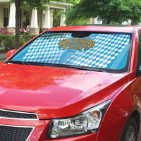 Oktoberfest Auto Sun Shade with Beer Glass Illustration Blue White Diamond - Wonder Print Shop