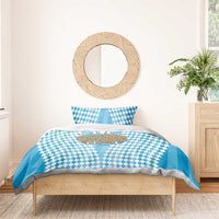 Oktoberfest Bedding Set with Beer Glass Illustration Blue White Diamond - Wonder Print Shop