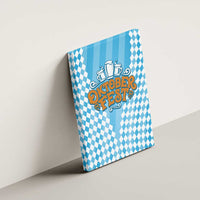 Oktoberfest Canvas Wall Art with Beer Glass Illustration Blue White Diamond - Wonder Print Shop