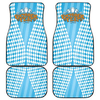 Oktoberfest Car Mats with Beer Glass Illustration Blue White Diamond - Wonder Print Shop