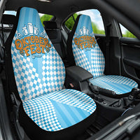 Oktoberfest Car Seat Cover with Beer Glass Illustration Blue White Diamond - Wonder Print Shop