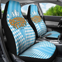 Oktoberfest Car Seat Cover with Beer Glass Illustration Blue White Diamond - Wonder Print Shop