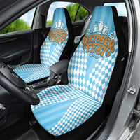 Oktoberfest Car Seat Cover with Beer Glass Illustration Blue White Diamond - Wonder Print Shop