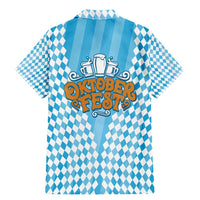 Oktoberfest Family Matching Mermaid Dress and Hawaiian Shirt with Beer Glass Illustration Blue White Diamond - Wonder Print Shop