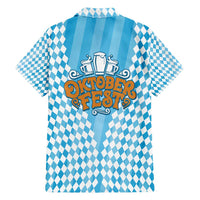 Oktoberfest Family Matching Tank Maxi Dress and Hawaiian Shirt with Beer Glass Illustration Blue White Diamond - Wonder Print Shop