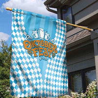 Oktoberfest Garden Flag with Beer Glass Illustration Blue White Diamond - Wonder Print Shop