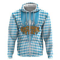 Oktoberfest Hoodie with Beer Glass Illustration Blue White Diamond - Wonder Print Shop