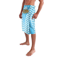 Oktoberfest Lavalava with Beer Glass Illustration Blue White Diamond - Wonder Print Shop