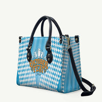 Oktoberfest Leather Bag with Beer Glass Illustration Blue White Diamond - Wonder Print Shop