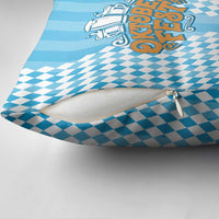 Oktoberfest Pillow Cover with Beer Glass Illustration Blue White Diamond - Wonder Print Shop