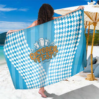 Oktoberfest Sarong with Beer Glass Illustration Blue White Diamond - Wonder Print Shop