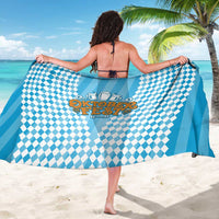 Oktoberfest Sarong with Beer Glass Illustration Blue White Diamond - Wonder Print Shop