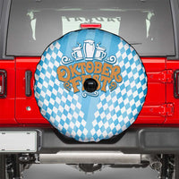 Oktoberfest Spare Tire Cover with Beer Glass Illustration Blue White Diamond - Wonder Print Shop