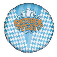 Oktoberfest Spare Tire Cover with Beer Glass Illustration Blue White Diamond - Wonder Print Shop