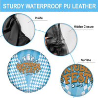 Oktoberfest Spare Tire Cover with Beer Glass Illustration Blue White Diamond - Wonder Print Shop