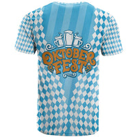 Oktoberfest T Shirt with Beer Glass Illustration Blue White Diamond - Wonder Print Shop