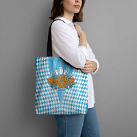 Oktoberfest Tote Bag with Beer Glass Illustration Blue White Diamond - Wonder Print Shop