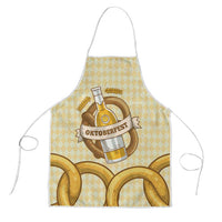 Oktoberfest Apron with Beer Bottle and Pretzel Illustration Beige Diamond - Wonder Print Shop