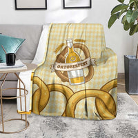 Oktoberfest Blanket with Beer Bottle and Pretzel Illustration Beige Diamond - Wonder Print Shop